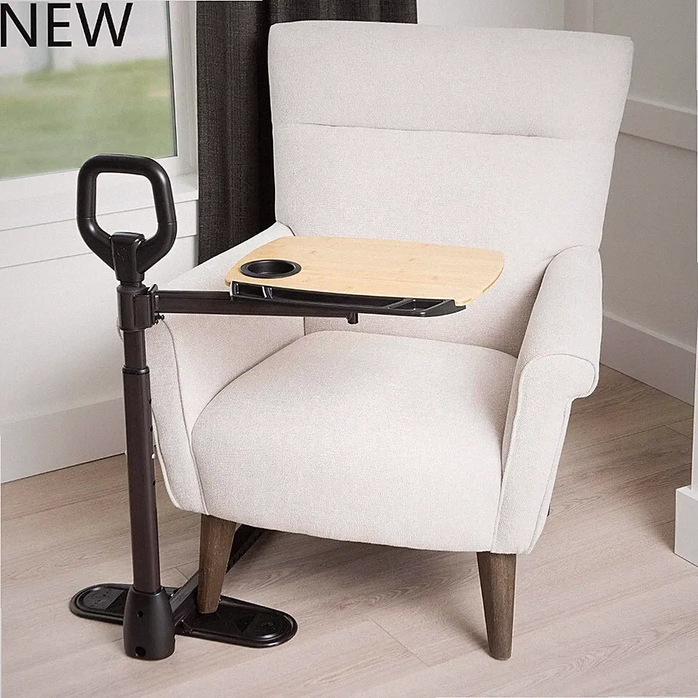 Able Life Comfortably Independent Tray Table Adjustable Bamboo Swivel TV, NEW.