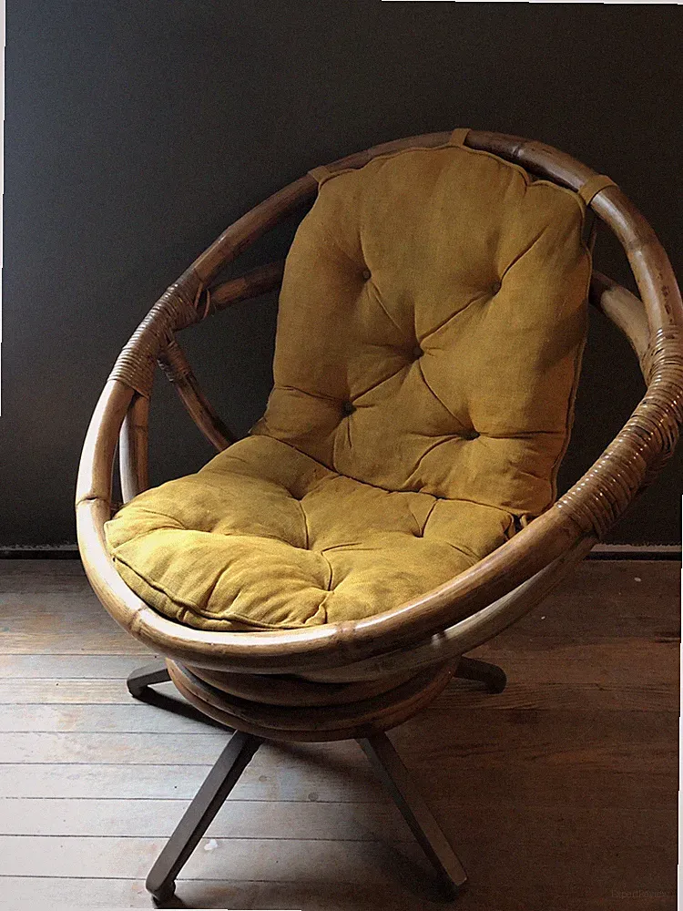 Middletown Mfg Co Mid Century Modern Rattan Swivel Lounge Chair Nice READ