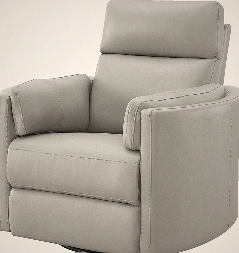 Sagen Gray Wooden Glider Recliner with Swivel for Ultimate Comfort