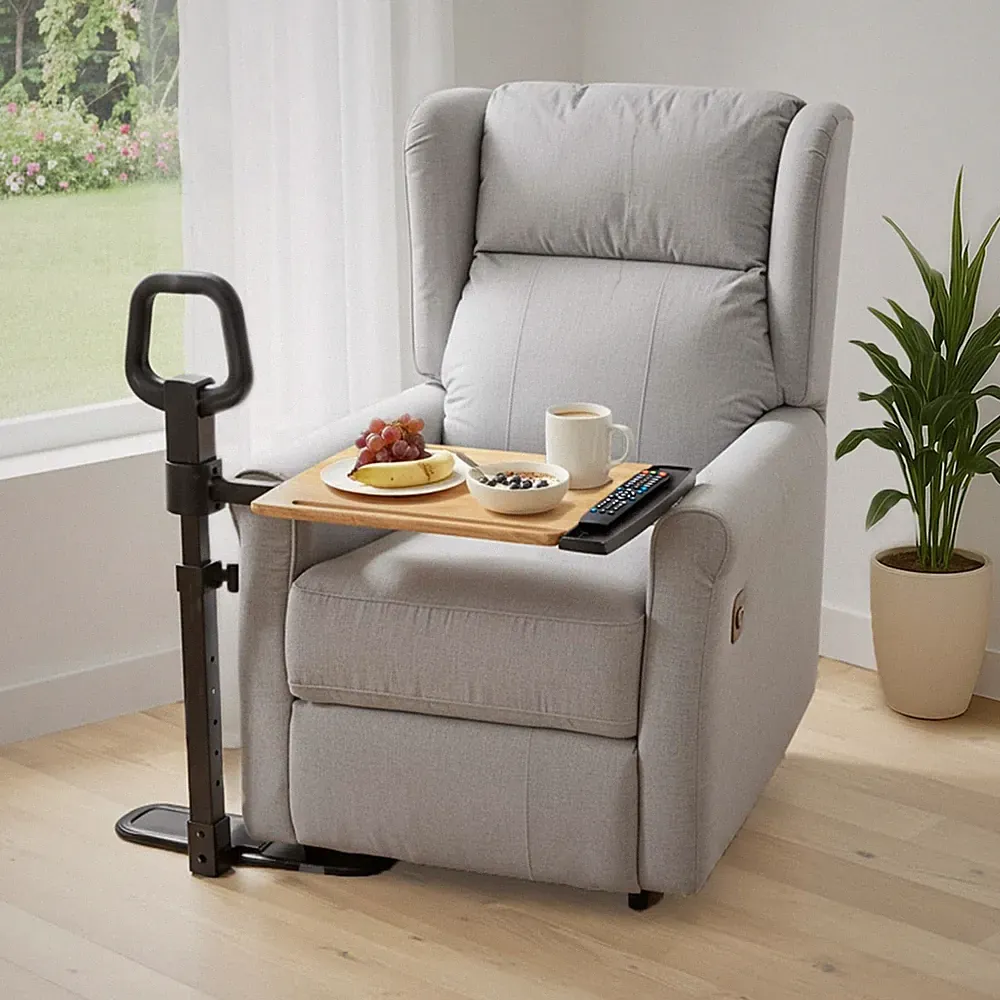 Tray Table, 360° Swivel Table for Recliner, Adjustable Height with X-Large Ta...