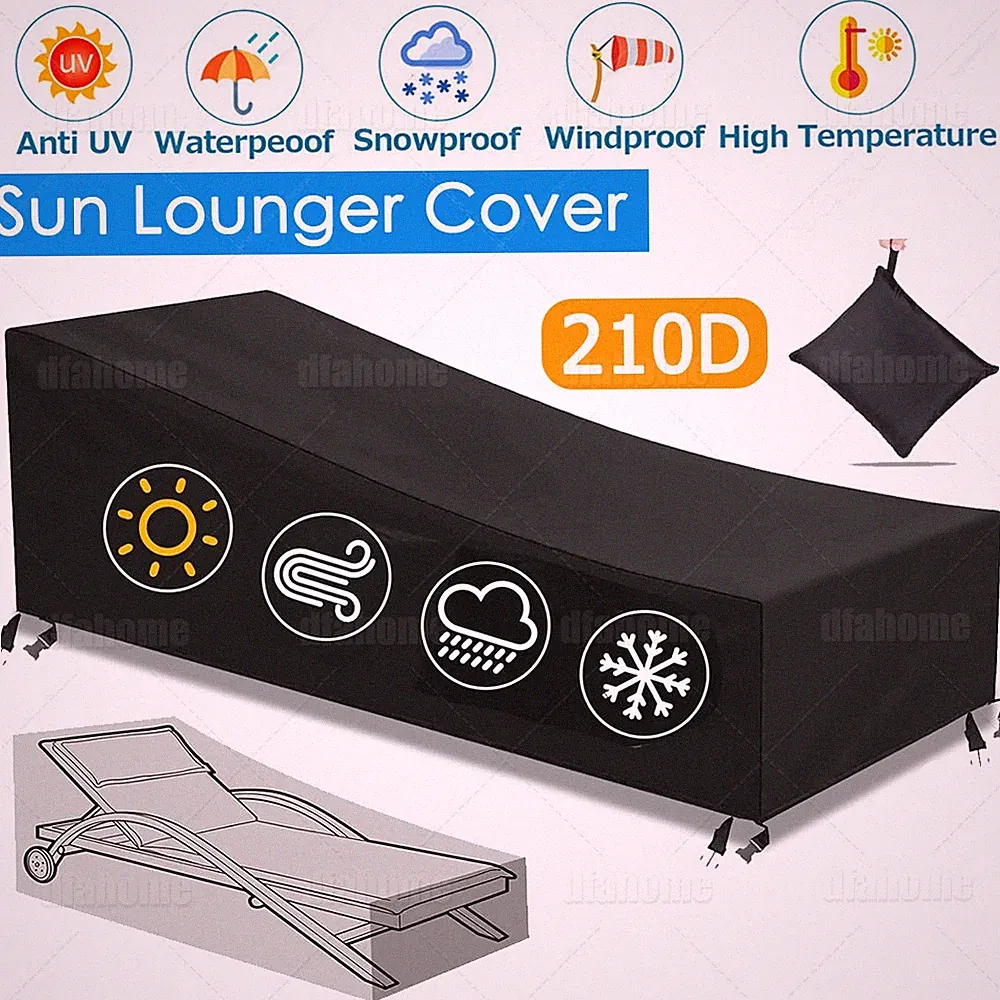 Waterproof Chaise Lounge Cover Patio Lawn Outdoor Furniture Chair Sun Protector